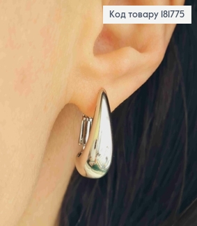Серьги родованные "Капельки", длина 2,1см, английская застежка, Xuping 181775 фото