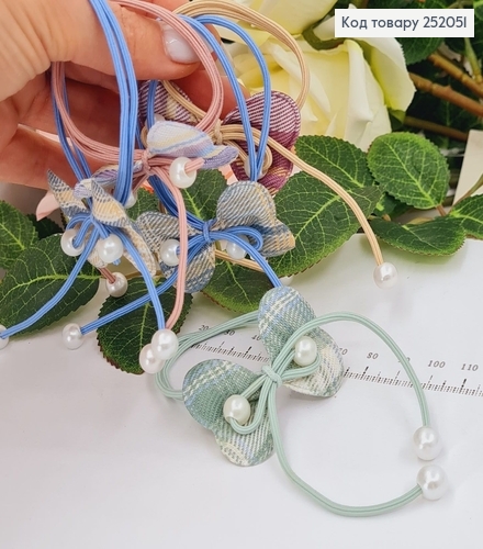 Резинка шнурок подвійна Бантик с бусинками та камушками в асор. 252051 фото 1