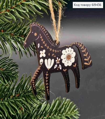 Игрушка  деревянная "КОНЬ", 7,5*8см, ручная работа, Украина. 619436 фото 1