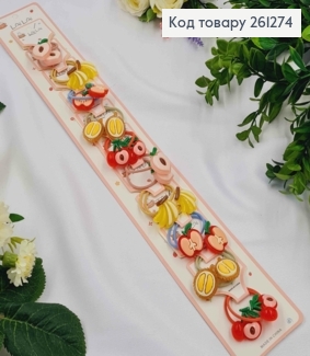 Набор детских резинок (20шт) ФРУКТИ в ассортименте, тонкие, диаметр 3,5см. 261274 фото