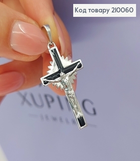 Крестик с распятием 1,8х3,3 см родироване медзолото Xuping 210060 фото