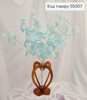 Искусственная композиция Эвкалипт, цвет ТИФФАНИ, 16 веточек на металлическом стержне, 47см 551307 фото