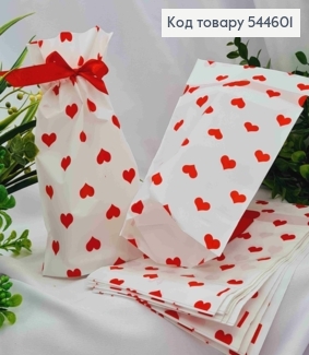Пакет полиэтиленовый, с принтом "Сердце" на ленте-завязке, 50шт/уп, 22*14,5см 544601 фото