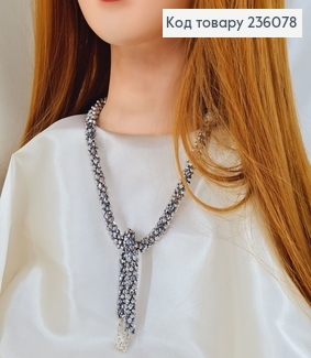 Набір Колье та браслет зі стіклярусу срібний 236078 фото