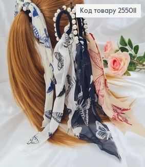Резинка - хвост с жемчужинками Твилли Бабочки в асорт. 255011 фото