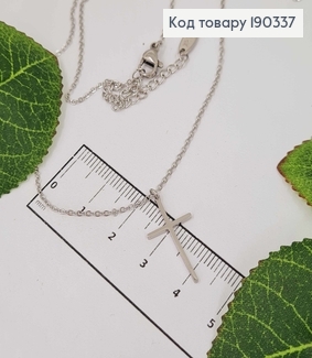 Цепочка родовая 45+5,см, якорное плетение, с подвеской тоненьким крестиком, 2см Xuping 190337 фото