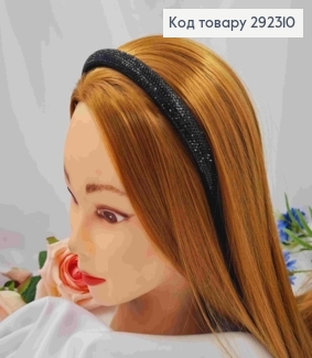 Обруч металевий зі Стразами, Чорного кольору, 1,7см 292310 фото