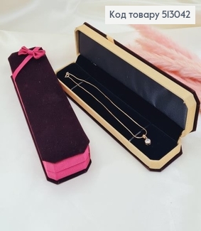 Коробка велюр длинная с бантиком 22,5 * 5,5 * 3 см в асс. 513042 фото