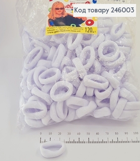 Резинка калуш мікрофібра білі 120 шт/уп 246003 фото