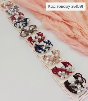 Резинка детская с жемчужиной 60 шт / уп 261091 фото