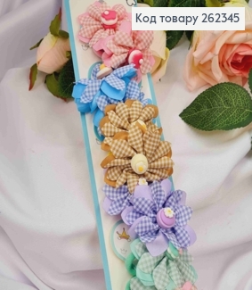 Набор резинок (20шт) БАНТИК-ЦВЕТОК с пирожными (5,5см), резинка 2,5см, цвета в ассортименте 262345 фото