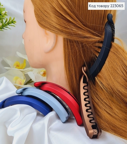 Заколка банан матовый 10см ГРАНЕНЫЙ  в асорт. 223065 фото 1