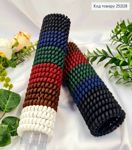 Резинка пружинка, матова, 5,5см, Темні кольори в асортименті 252128 фото 1