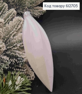 Фигурка бархат "БУРУЛЬКА №2", БЕЛАЯ, 14*5см, украшение пластиковое, Украина 612705 фото