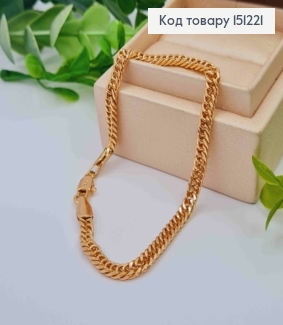 Браслет ПАНЦИРНОЕ ПЛЕТЕНИЕ, ширина 4мм, длина 19см, Xuping 18K 151221 фото