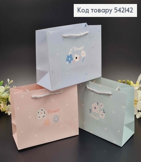 Пакет бумажный "Flower" 19,5*14,5*8,5см в ассорт. 542142 фото