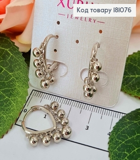 Сережки родовані, кільця "Сім Душ" з рухливими кульками, 1,5см  Xuping  181076 фото