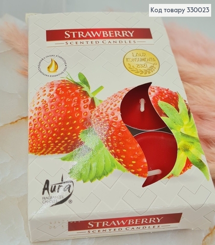 Аромасвечка таблетка BISPOL Клубника 6 шт/4 часов, 15-73 330023 фото 1