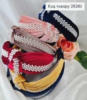 Обруб пластик Велюр с жемчужинами в ассорт. 292161 фото