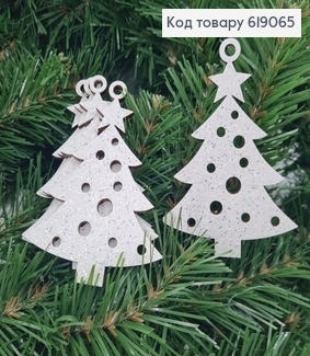 Набір іграшок дерев'яних Ялинка  блиск 9,5 *7 см см  5 шт/уп 619065 фото