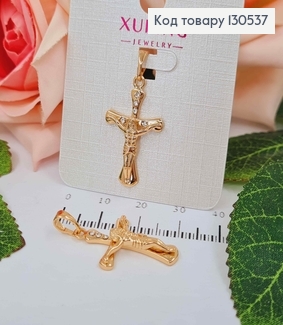 Крестик с распятием и пятью камешками, 2,5*1,5см, Xuping 130537 фото