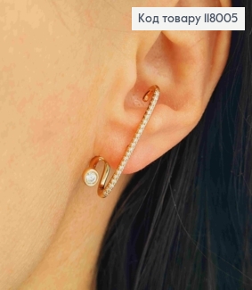 Серьги гвоздики, украшенные Блестящими камешками, 2,9см, Xuping 18K 118005 фото