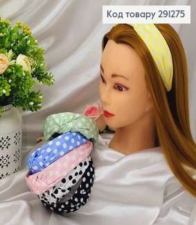 Обруч пластик чалма ГОРОХ в ассортименте 291275 фото