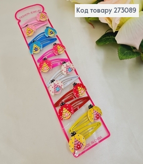 Заколка тик так детский божья Коровка  12шт / уп. 273089 фото