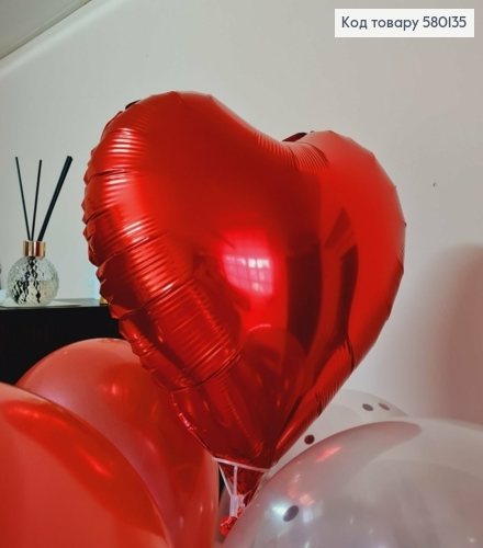 Фольгированные шарики "Сердце", Красного цвета, 5шт/уп, 45*42см 580135 фото 1