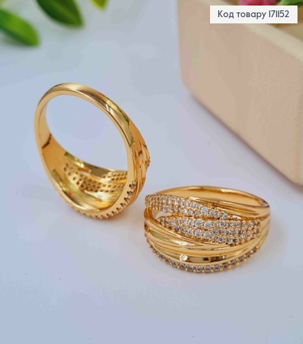 Кольцо украшено Блестящими камешками, Xuping 18К 171152 фото 1