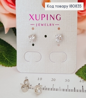 Сережки родовані гвіздки з камінцем 0,5см, Xuping 180835 фото