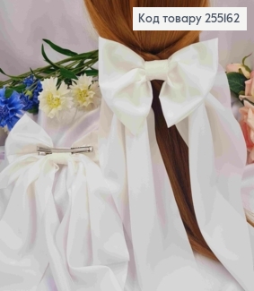 Заколка (7,5см) БАНТ цвета АЙВОРИ, стрейч котон, размер 14,5*36см, Украина 255162 фото