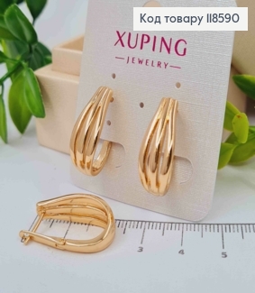 Серьги "Овальные", 2,2см, английская застежка, Xuping 18К 118590 фото