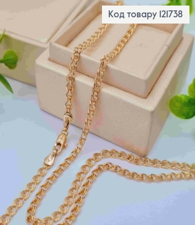 Цепочка плетения ЛАВ, ширина 3,5мм, длина 60см, Xuping 18K 121738 фото