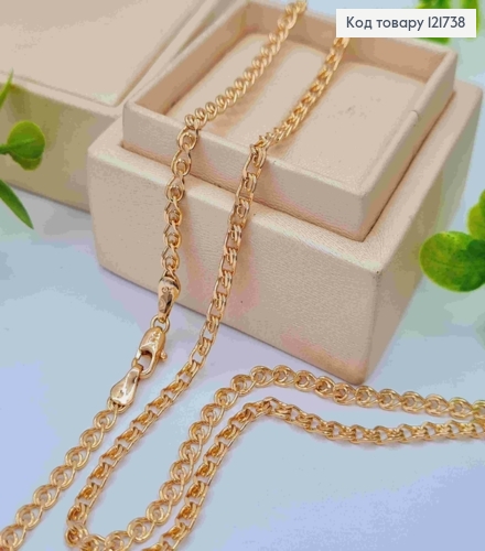 Цепочка плетения ЛАВ, ширина 3,5мм, длина 60см, Xuping 18K 121738 фото 1