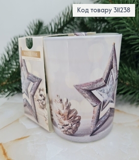 Аромасвічка стакан BISPOL Зимові зірки 100 г/22 годин, 72s-24 322019 фото