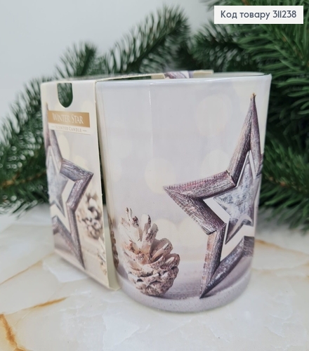 Аромасвечка стакан BISPOL Зимние звезды 100 г/22 часов, 72s-24 322019 фото 1