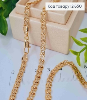 Цепочка плетения УЗЕЛ, ширина 5мм, длина 60см, Xuping 18K 121650 фото