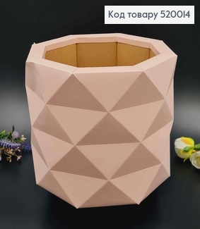 Коробка многогранная, ПУДРОВОГО цвета, 18*22см 520014 фото