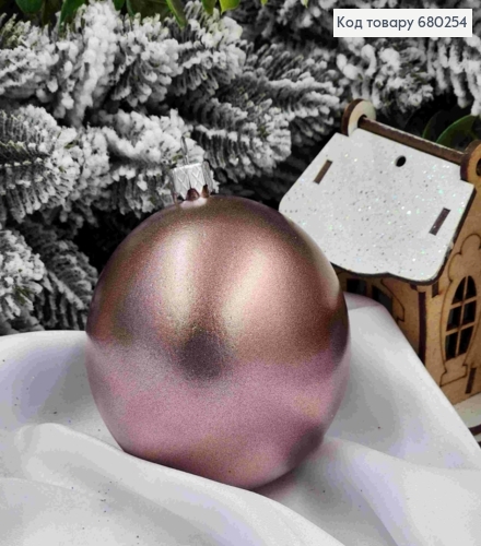 Игрушка (1шт) 80мм "МЕТАЛЛИК",БАКЛАЖАН СВЕТЛИЙ, новогодние украшения, пластиковые, Украина 680254 фото 1