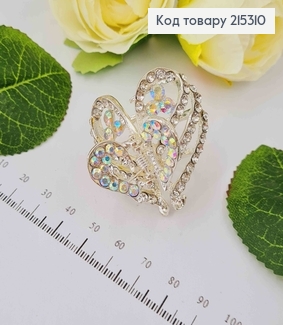 Краб металл, серебряного цвета, в камнях в виде сердечка 4см. 215310 фото