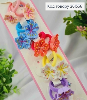 Набор резинок (20шт), ГАВАЙСКИЙ ЦВЕТОК, Яркие цвета, резинка 3см, цветок 2,5*1см 261336 фото