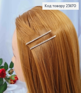 Набір невидимок (2шт) Золотого кольору, з Блискучими камінцями, 6,5см, ціна за 2шт 231170 фото