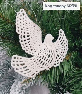 Новорічна фігура Бархат Голуб Миру БІЛИЙ, 11*11см, Україна 612391 фото