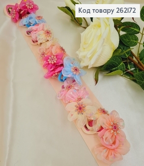 Резинка детская Цветочек  с камнями  цветная 20 шт/уп 262172 фото