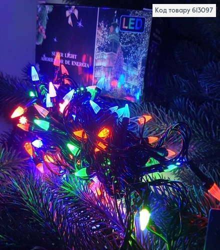 Гирлянда свеча черная проволока 9 м 100 LED цветная(с удлинителем) 613097 фото 1