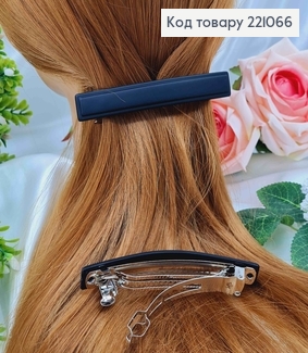 Заколка автомат, черный каучук, 10*1,5см 221066 фото