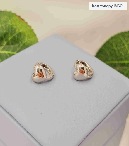 Серьги родственные кольца "Сердечко", диаметр 1,1см, Xuping 181601 фото 1