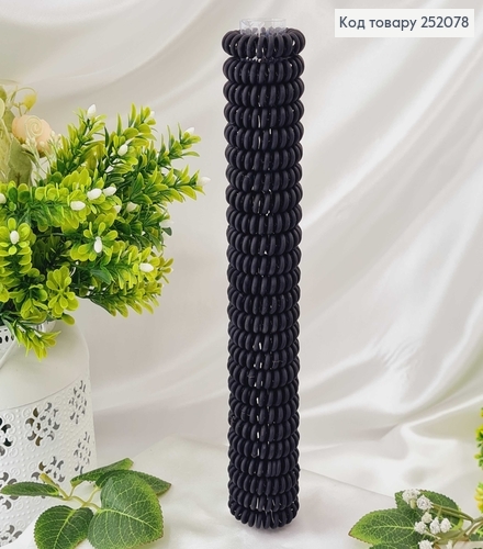 Резинка пружинка 4см, матова чорна 252078 фото 1
