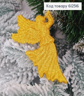 Новорічна фігура Блиск Янгол з дудкою ЗОЛОТО НЕОН, 10*7см, Україна 612516 фото